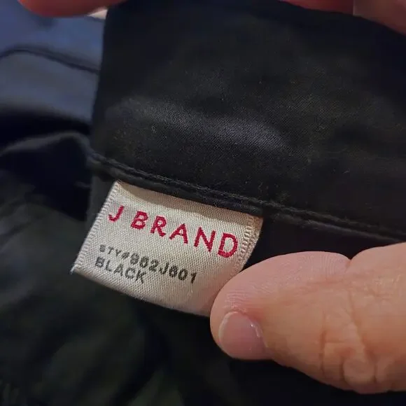 J brand pants womens size 25 black ankle zip modern moto skinny pant - Picture 4 of 7